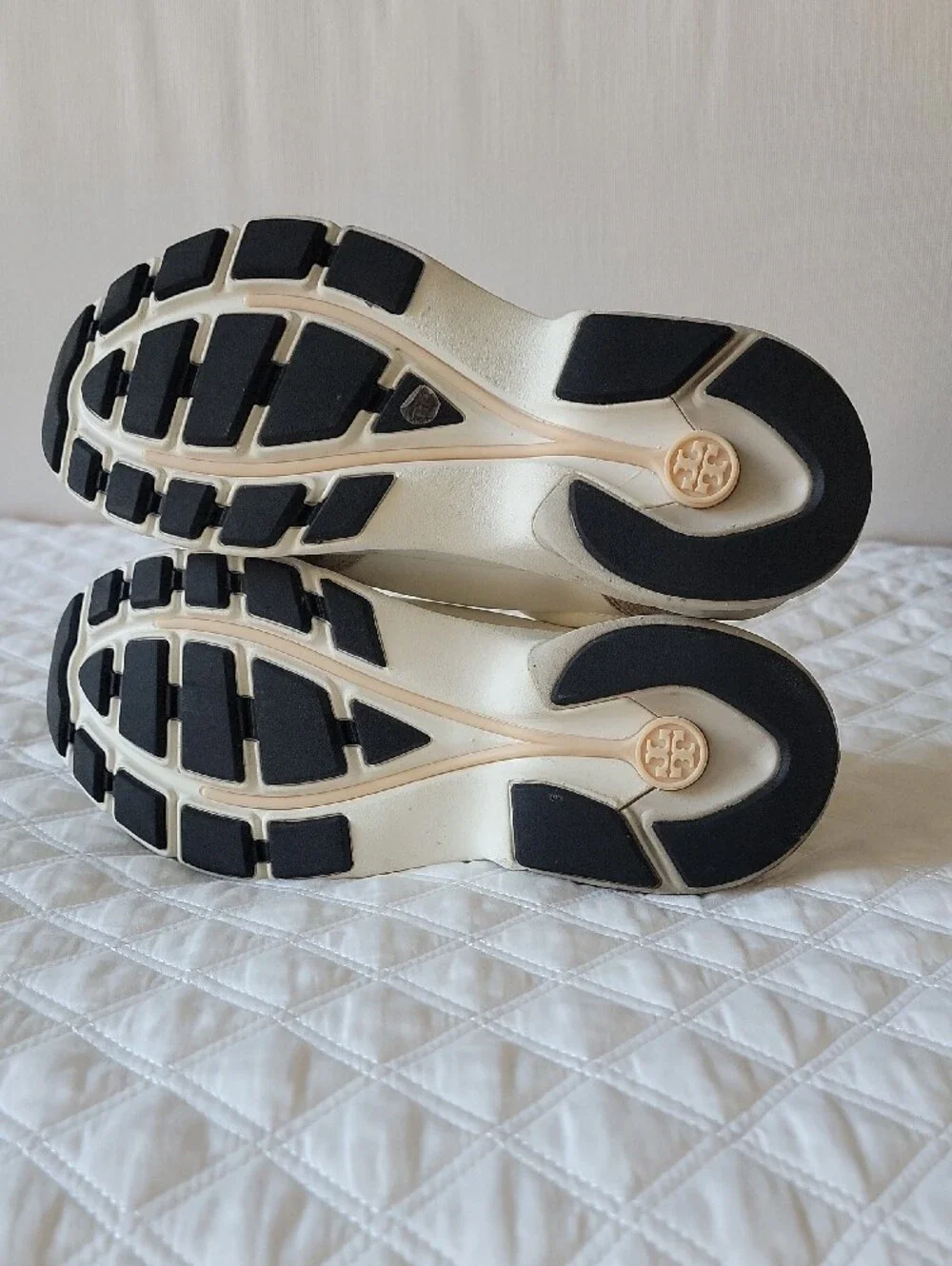 Tory Burch Cream Lace-Up Sneakers